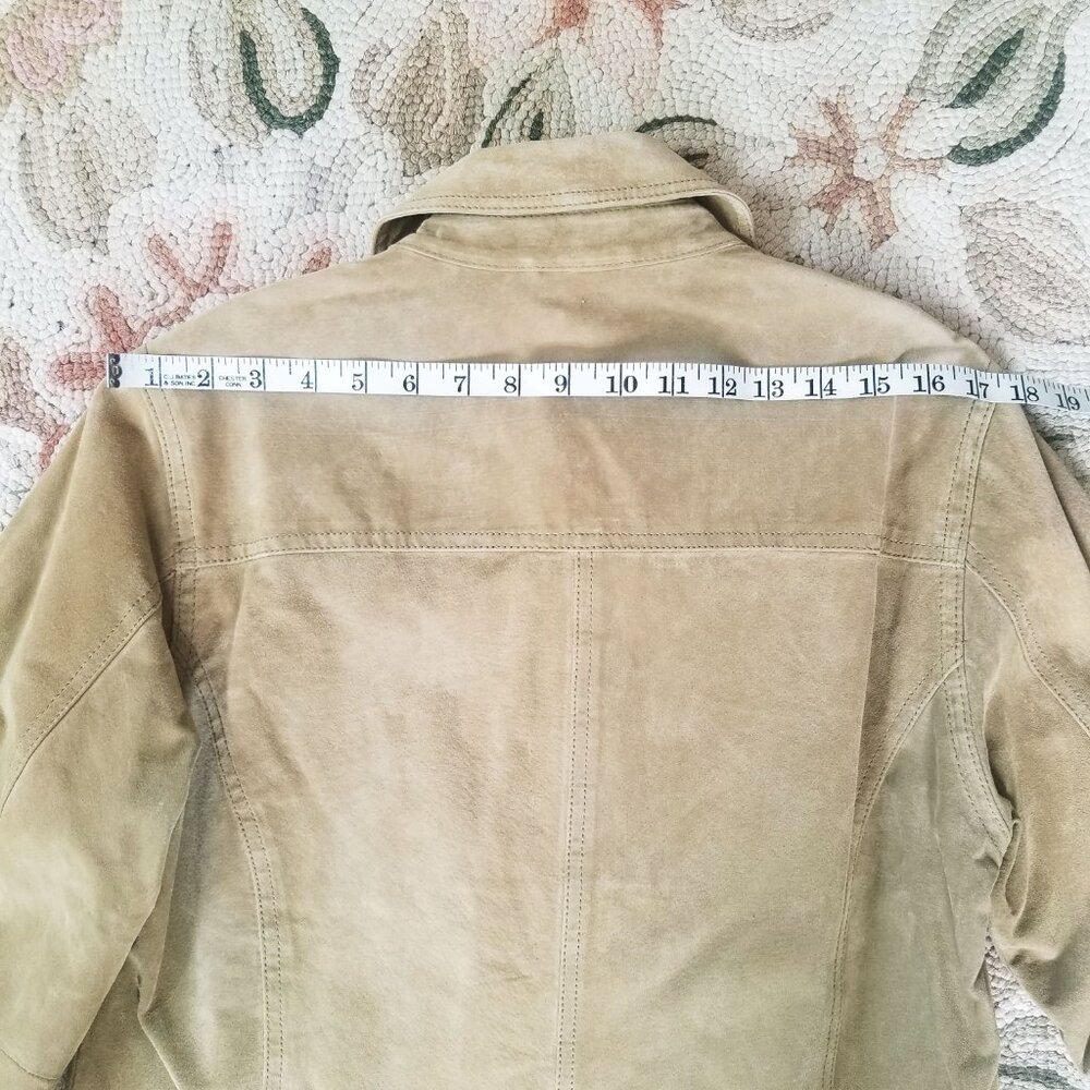 Chico's Suede Jacket in Earthy Bleached Greenish Beige-ish Color - Picture 5 of 10